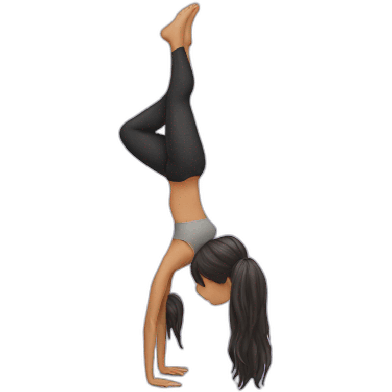 Long hair girl handstand emoji