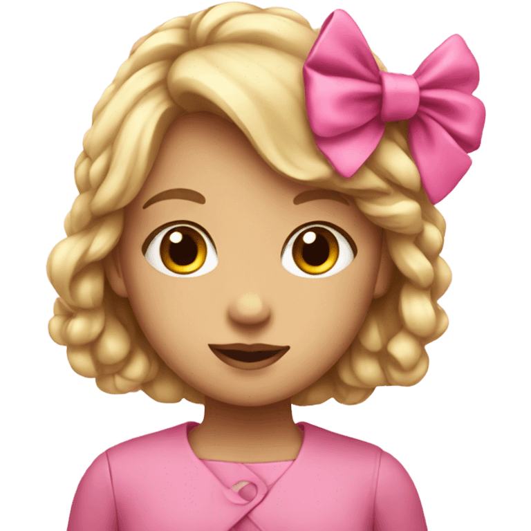 girl with pink bow emoji