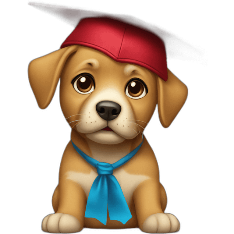 perrito con gorro de graduación emoji