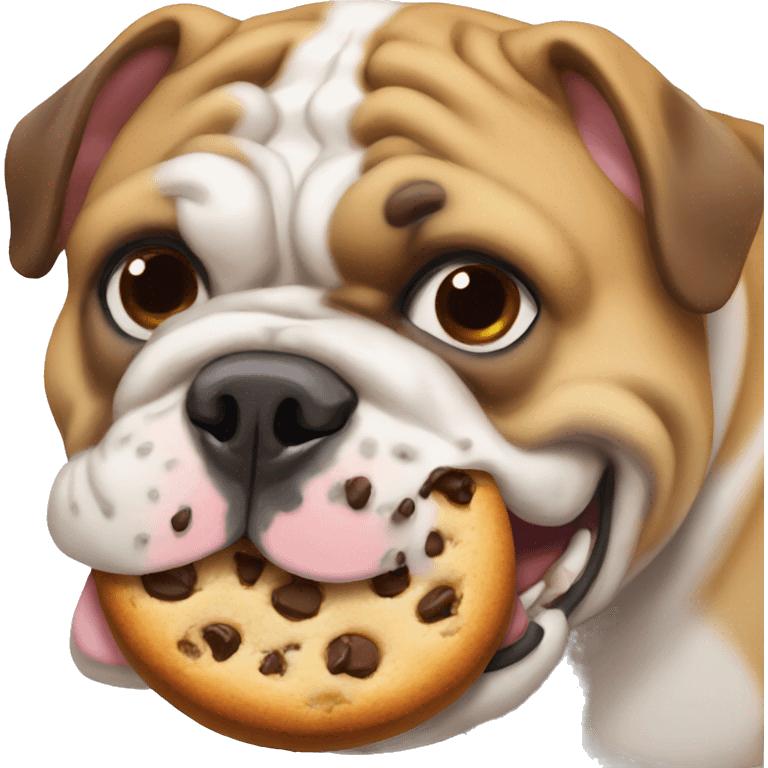 bulldog ingles eat cookie emoji