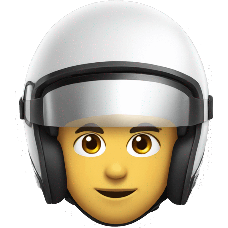 motor racer with full face helmet and eyes amazed emoji