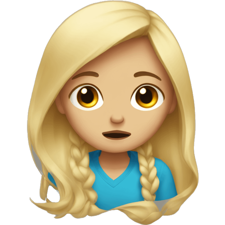 Crying blonde girl emoji