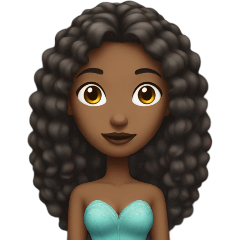 Black women with long hair princess emoji