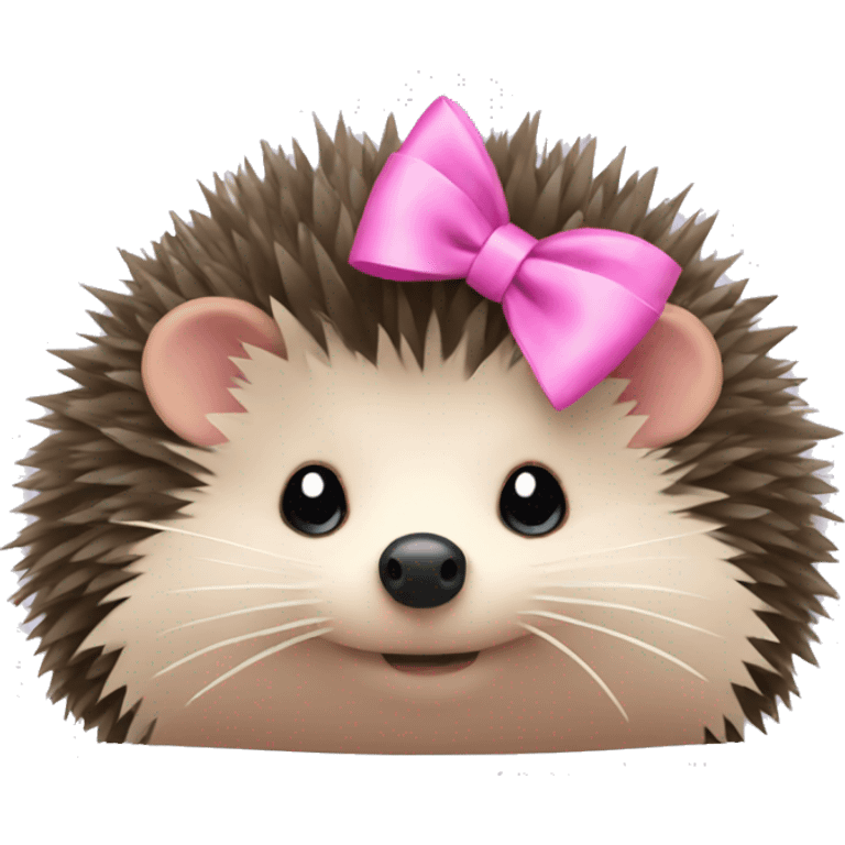 hedgehog with a pink bow emoji