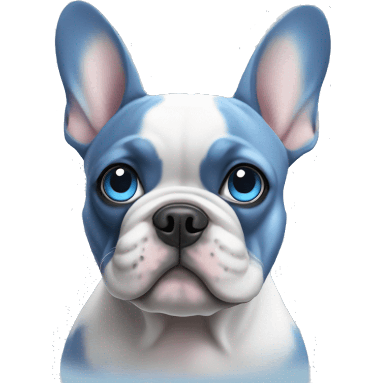 French bulldog of blue color with blue eyes emoji