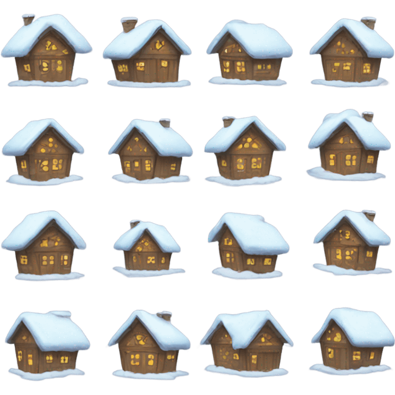 Winter house snowflakes emoji