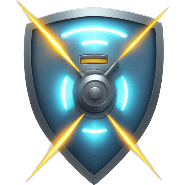 electric rays shield with power beam emoji