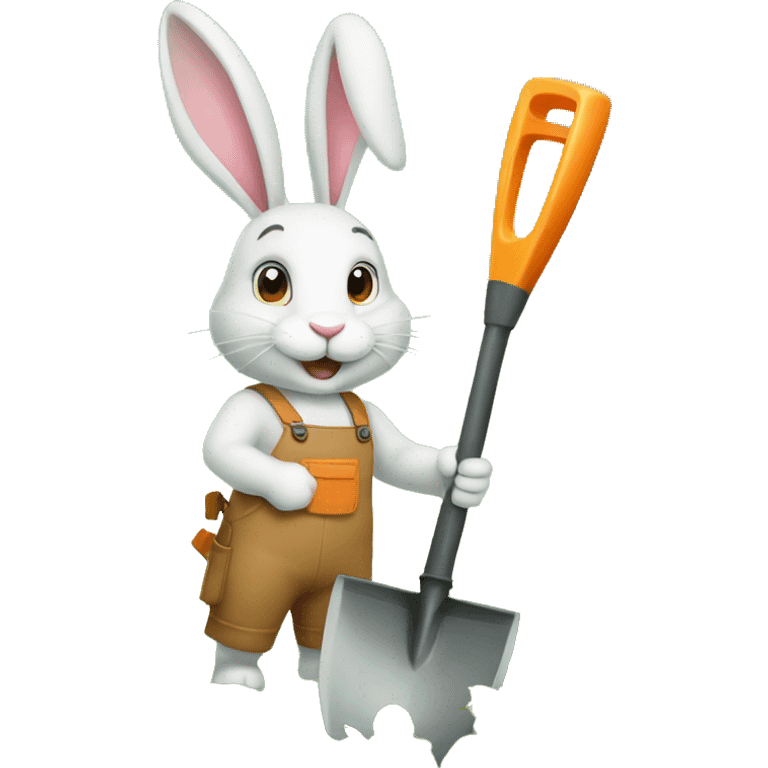 rabbit with a garden hoe emoji