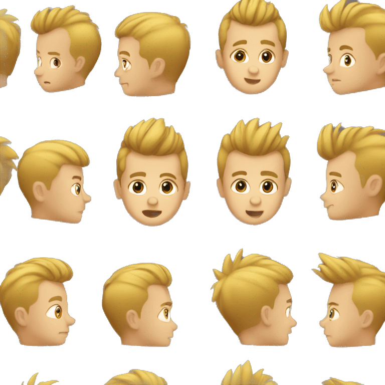 European, golden Mohawk hairstyle, boy, baby. emoji