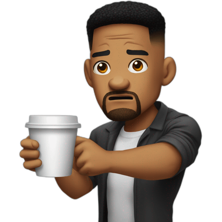 will smith angry behind is coffe emoji