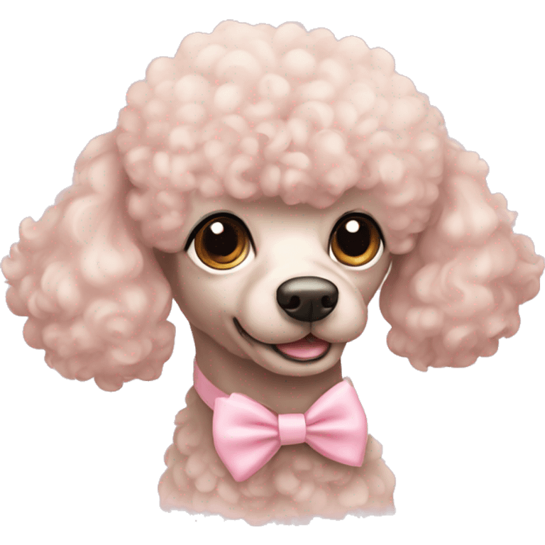 Light pink bow poodle emoji