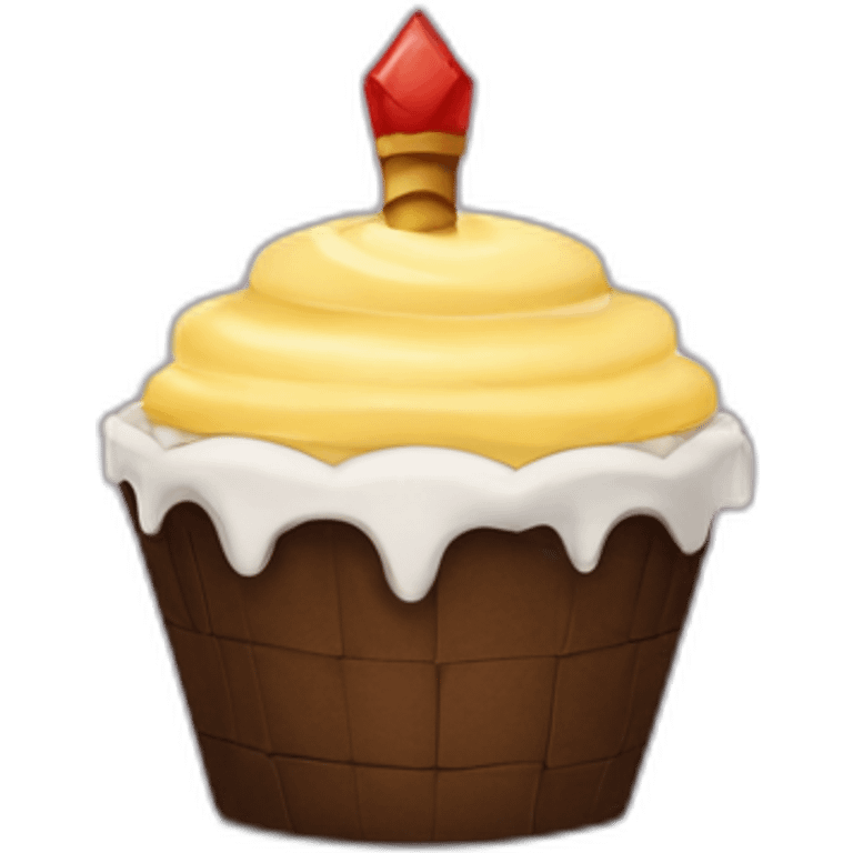 cupcake in knights armor emoji