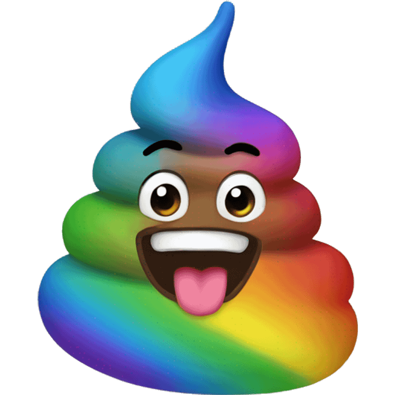 a rainbow poop emoji