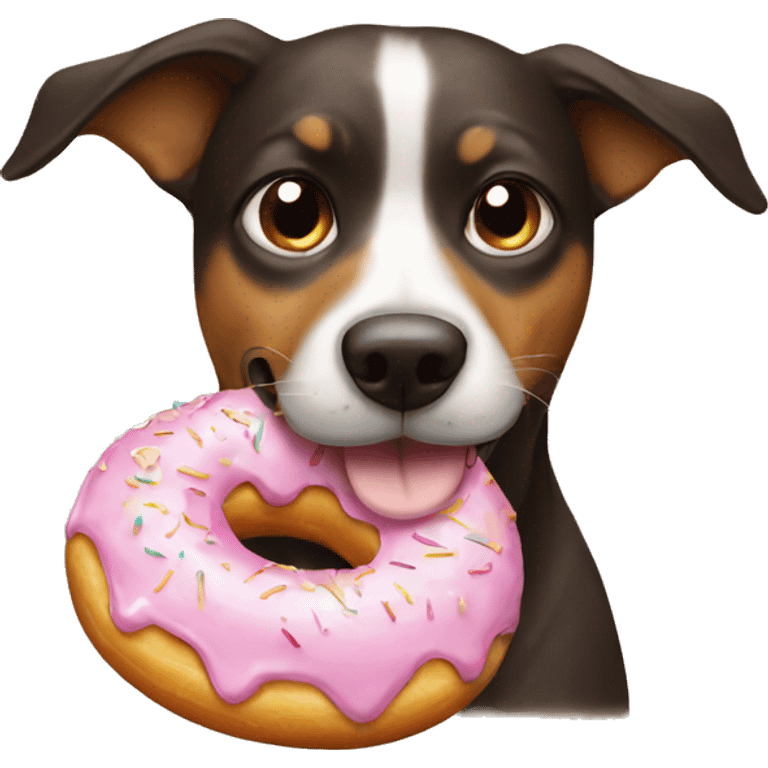 Dog eating donut emoji