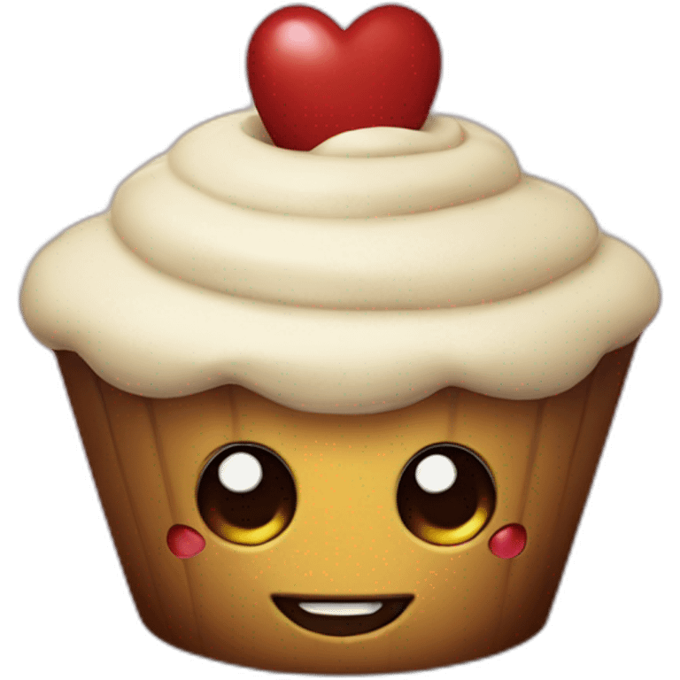 Happy cupcake with iron man  emoji