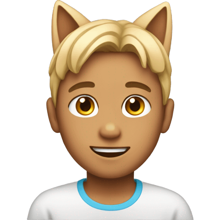 A boy with cat ears emoji