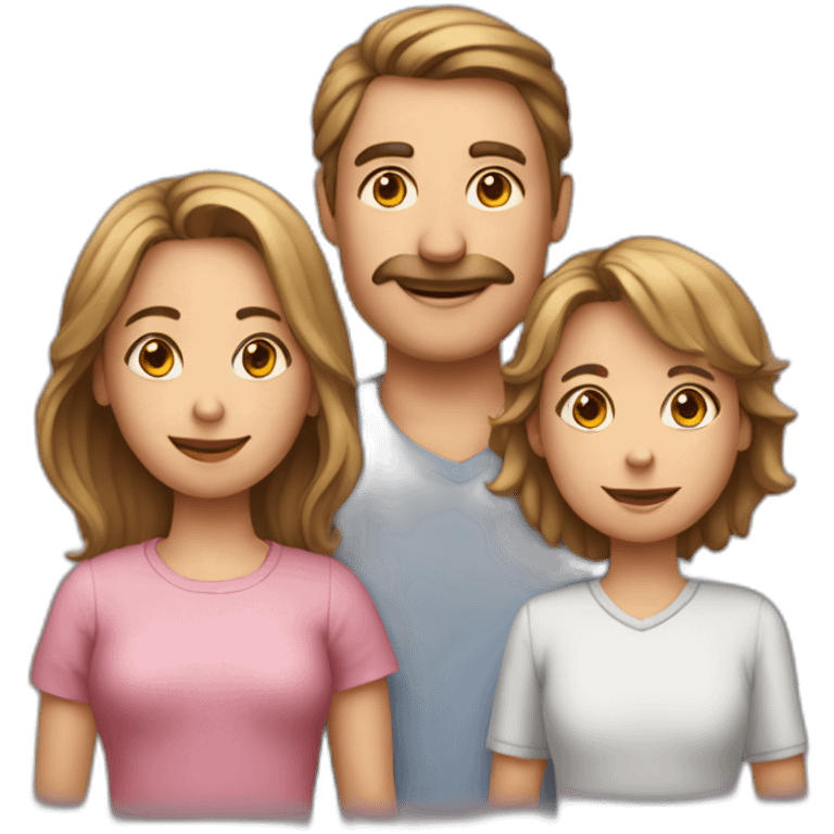 family man woman two girls son emoji