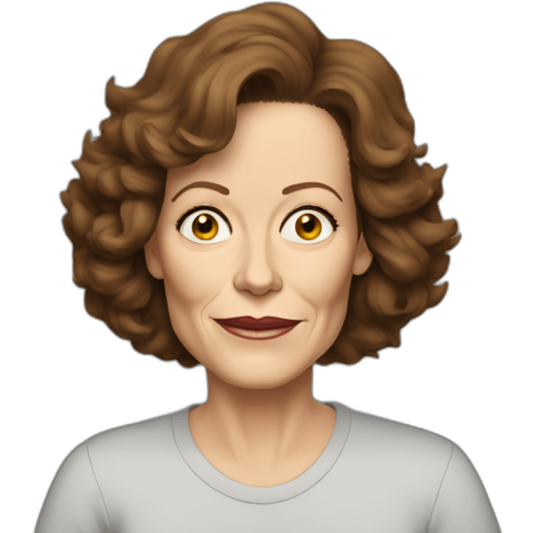 sigourney weaver cartoon wearing tee emoji