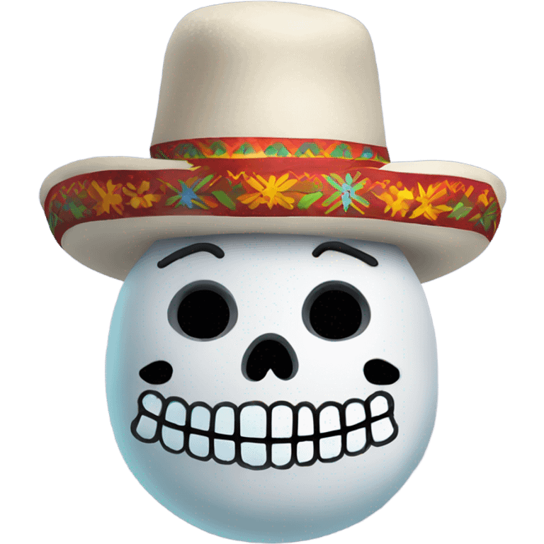 Mexican skull decoration as a snowman  emoji