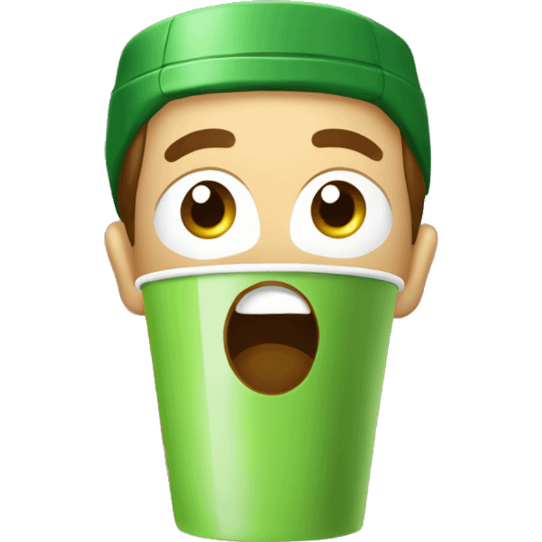 green coffee cup с надписью HOHORO emoji