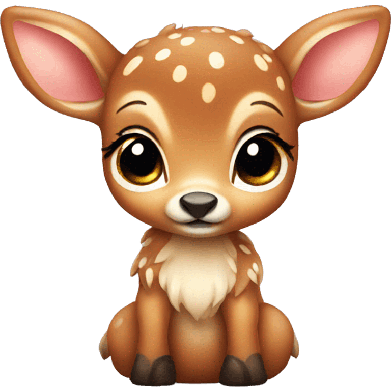 A cute baby deer with a bow  emoji