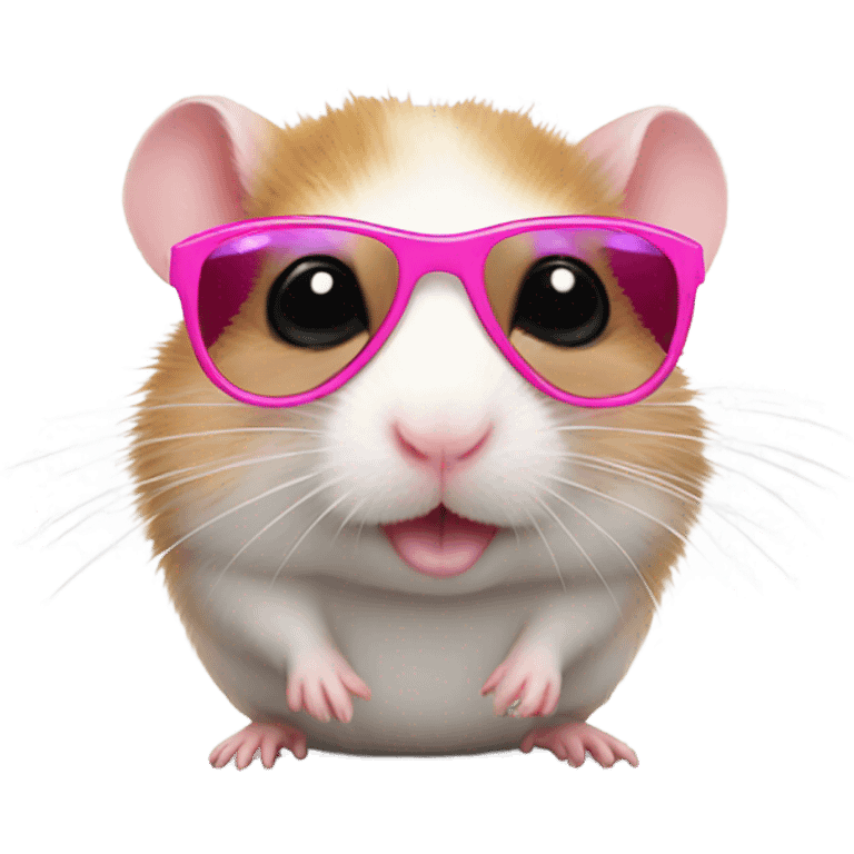 Hamster with pink sunglasses emoji