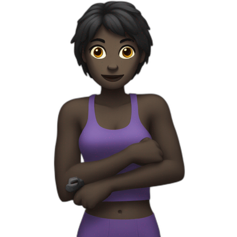 Woman with gorilla arms emoji