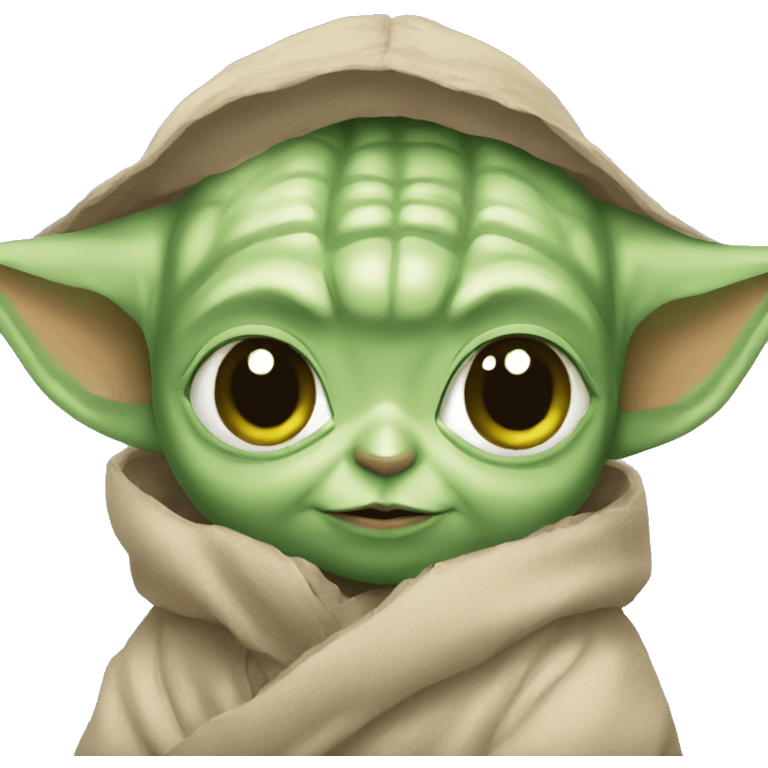 Baby yoda wink emoji