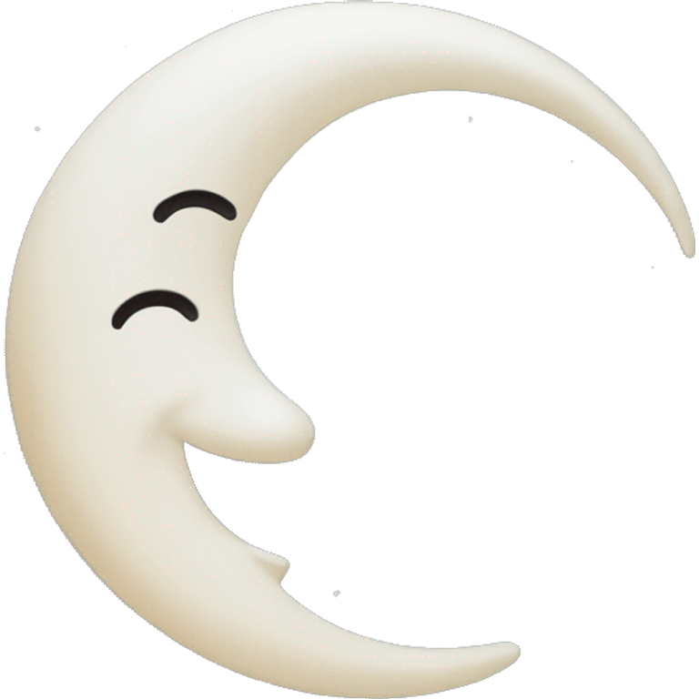 Frozen Crescent moon with smile  emoji