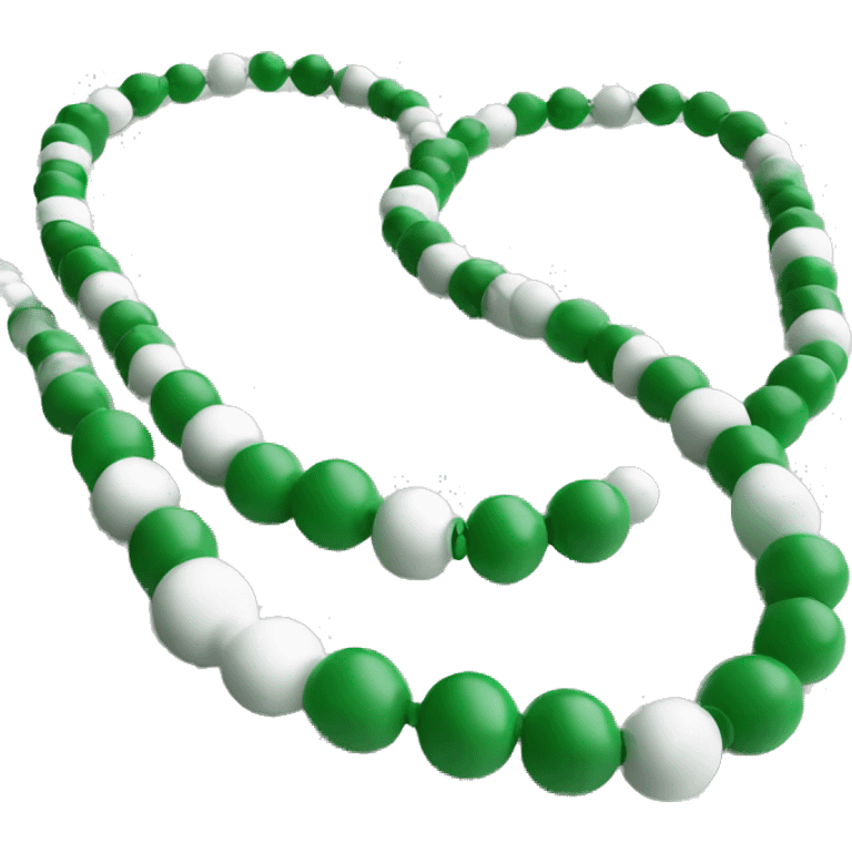 Green and white beads necklace  emoji