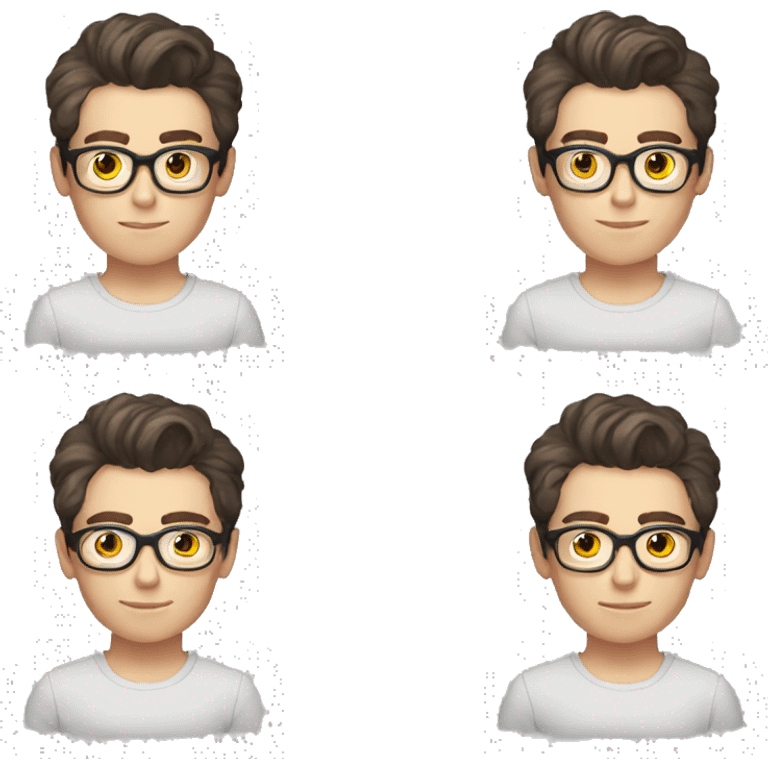 18 yo white boy dark short hair with glasses  emoji