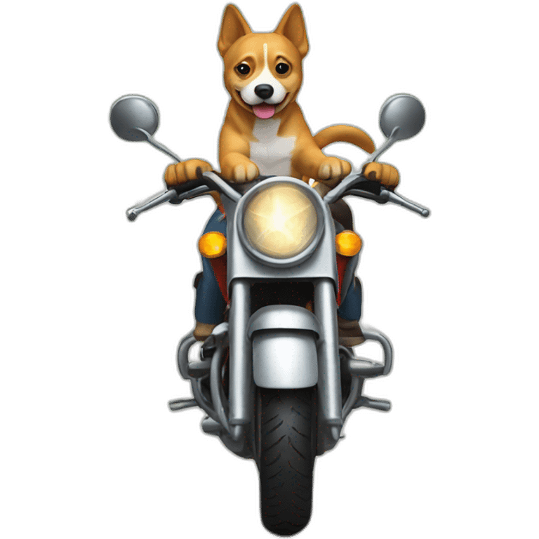 dog riding a motorcycle emoji