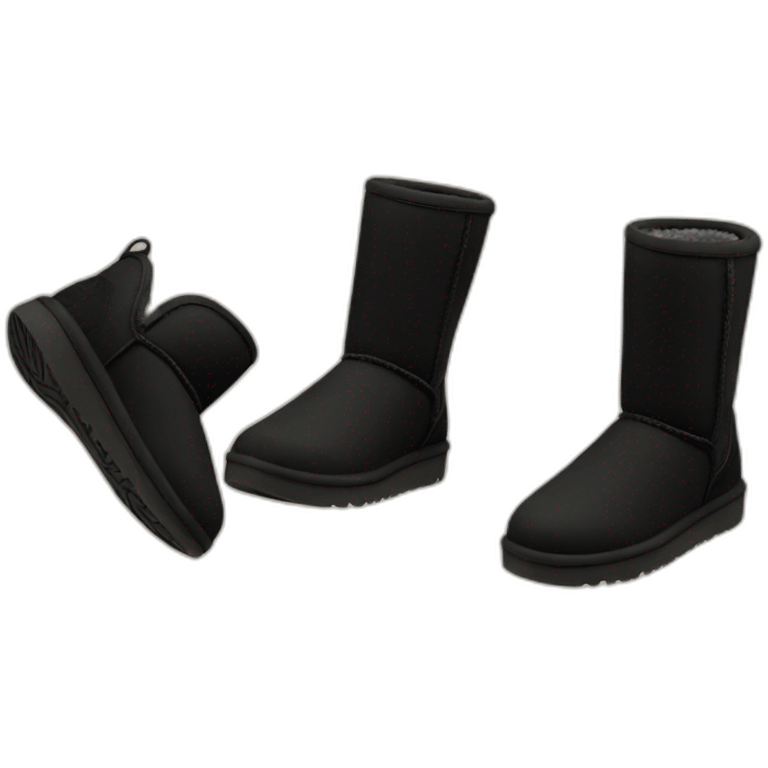 All Black mini ugg boots emoji