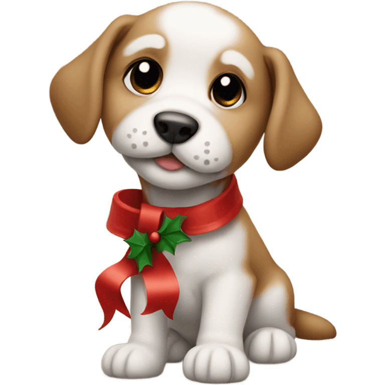 Christmas puppy emoji