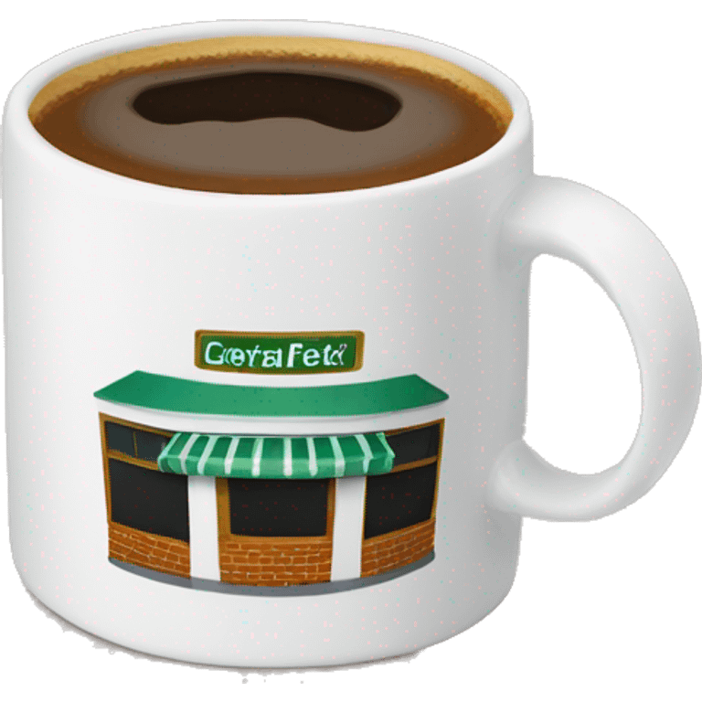 Mug with ‘central perk’ writing emoji