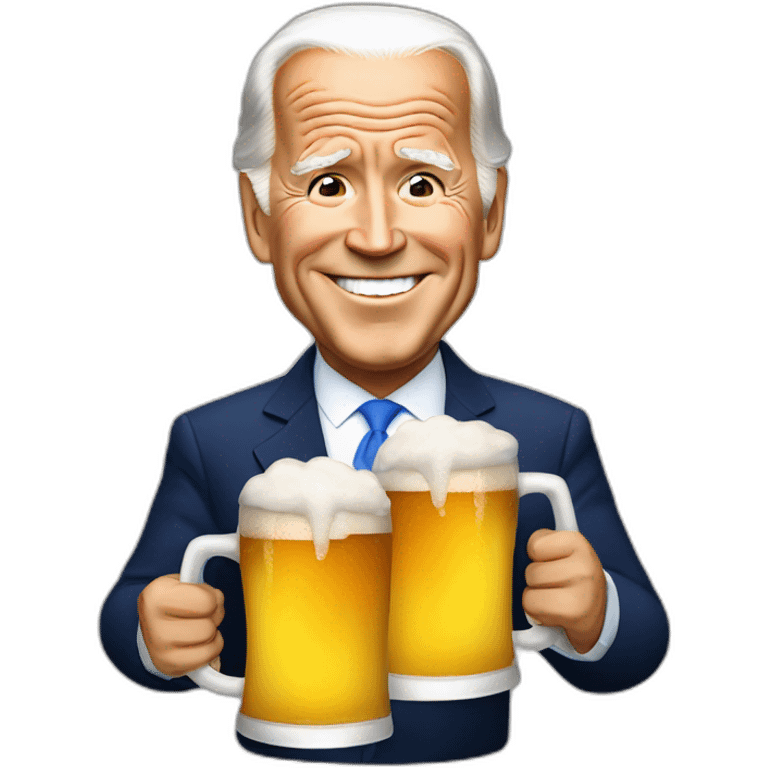 Joe Biden with beer emoji