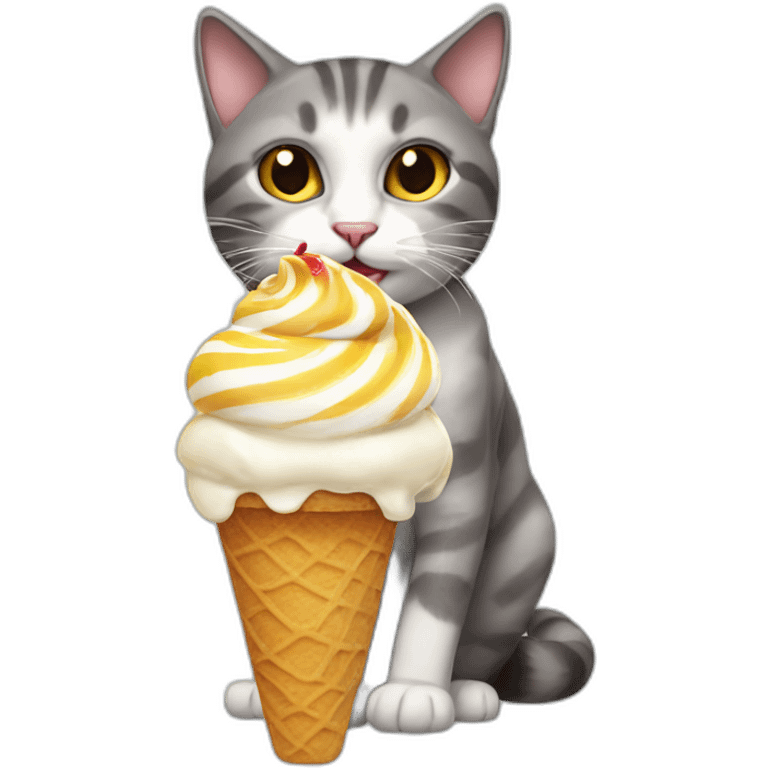 cat with icecream emoji