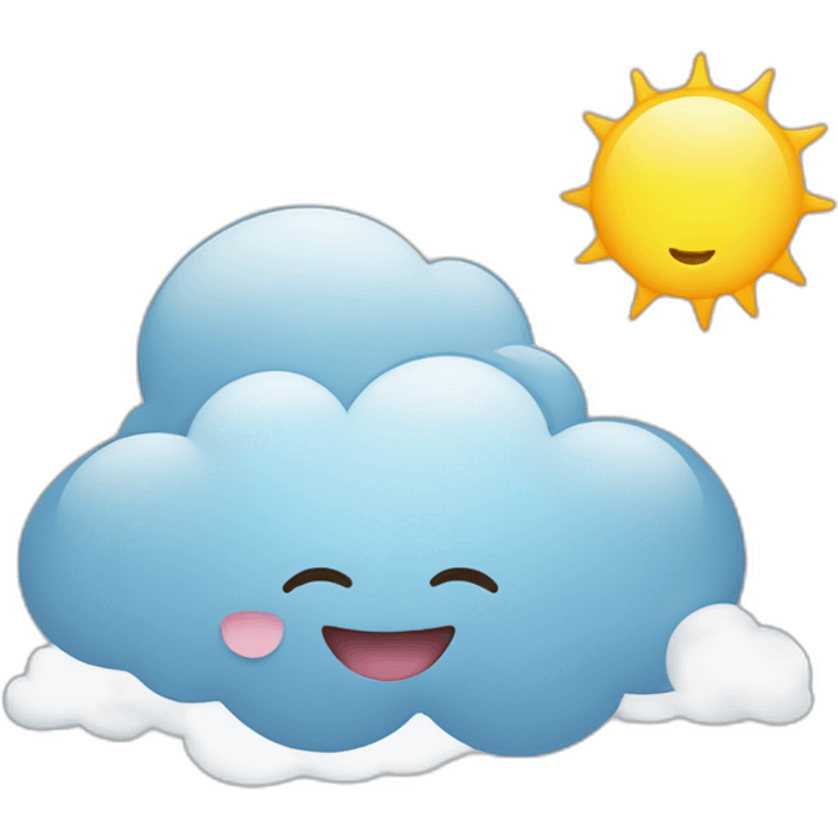 cloud with happy face and a sun emoji