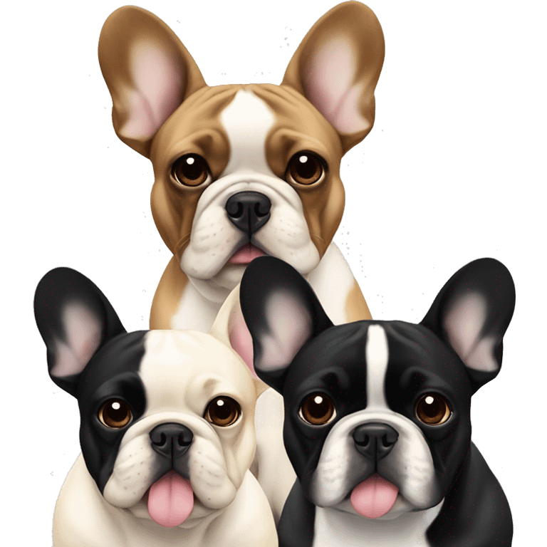 2 French bulldogs 1 black and one black and cream  emoji