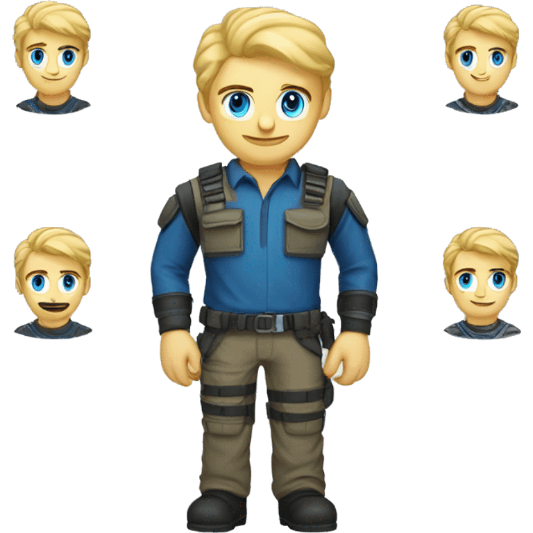 Dev + Ops + blond guy blue eye + kaki shirt + technical gear emoji