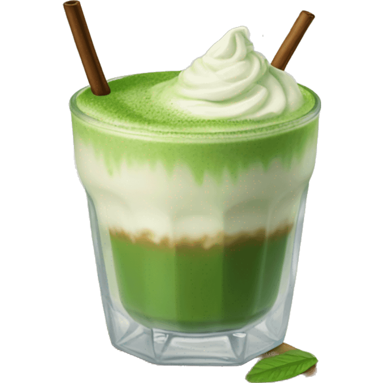 Ice matcha latte  emoji