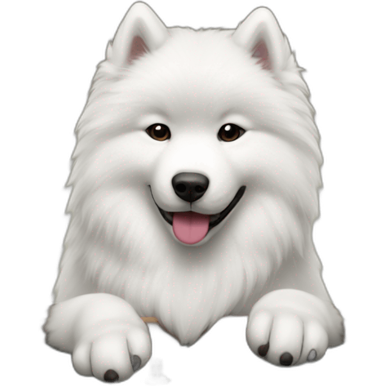 Samoyed playing poker emoji