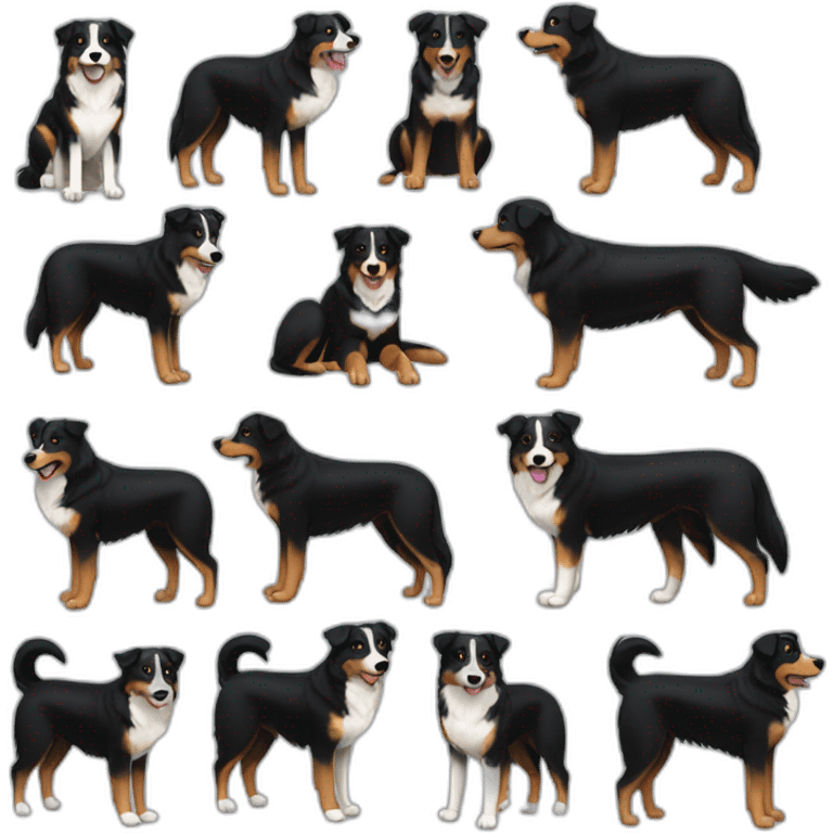 Border collie beauceron all black short hair emoji