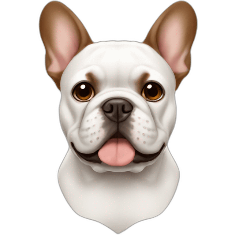 white with brown French Bulldog emoji