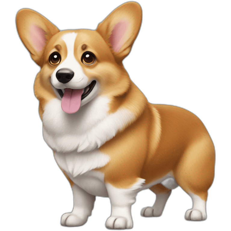  corgi sits on its hind legs like a gopher emoji