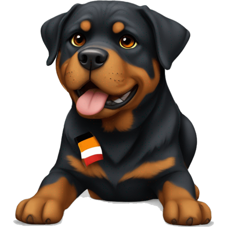 Rottweiler with germany flag emoji