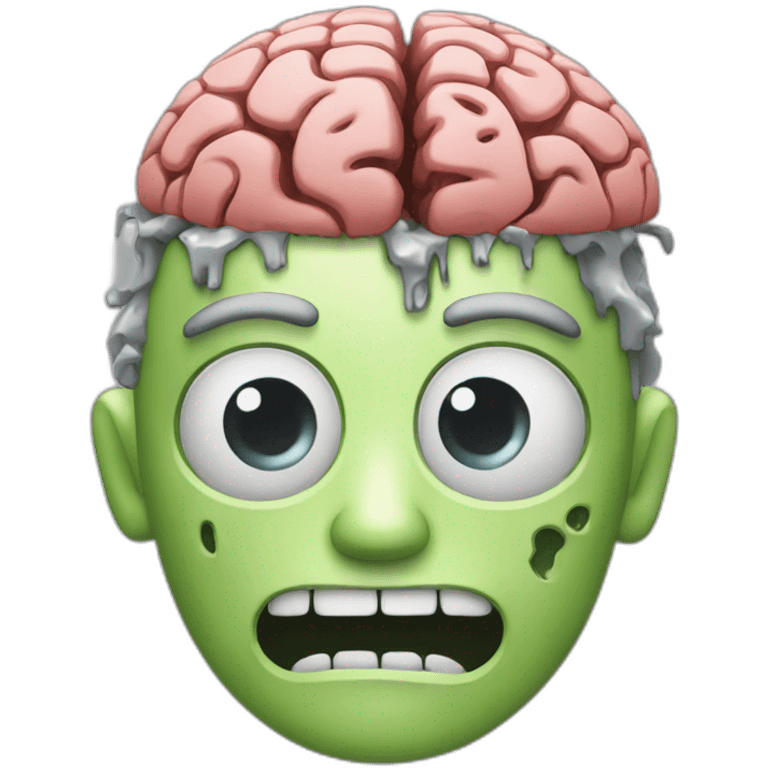 zombie with brain in his hand emoji