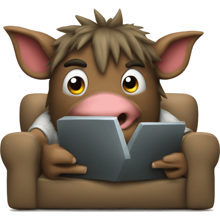 a boar playing videogames on a couch emoji