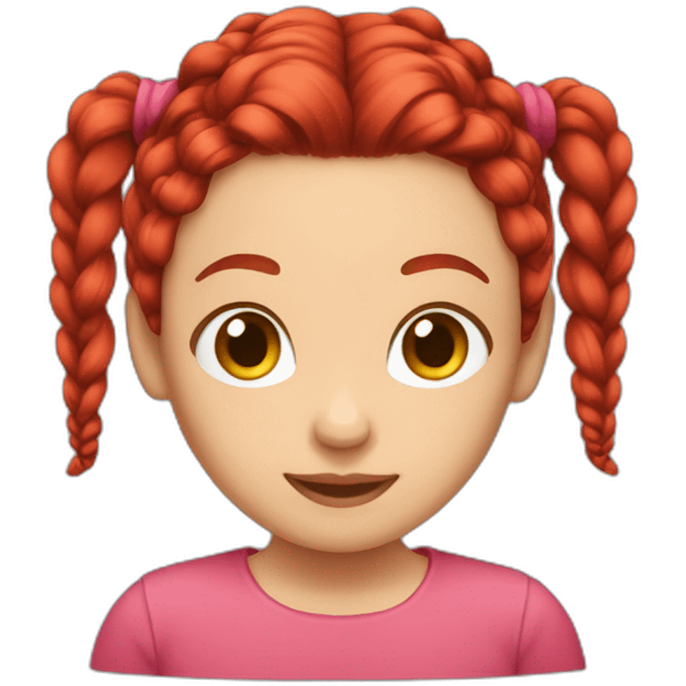 RED PIGTAIL HAIRSTYLE  emoji