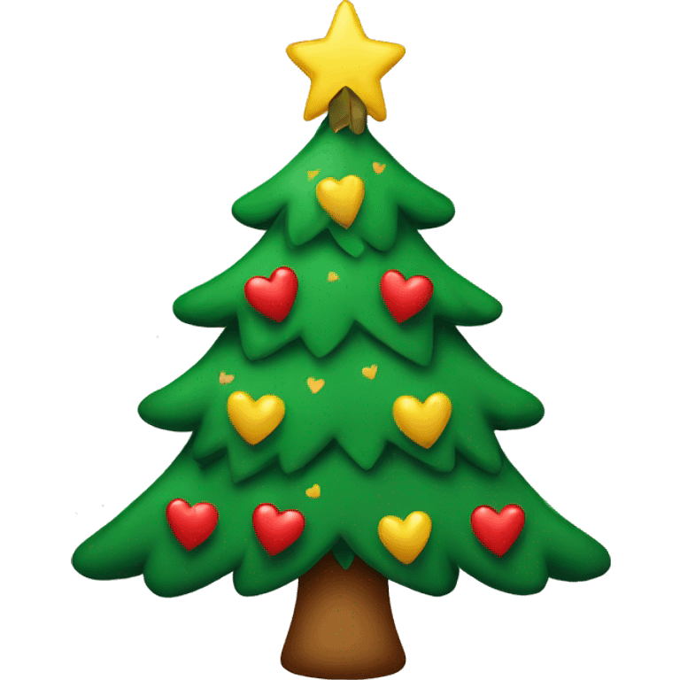 Christmas tree with hearts emoji